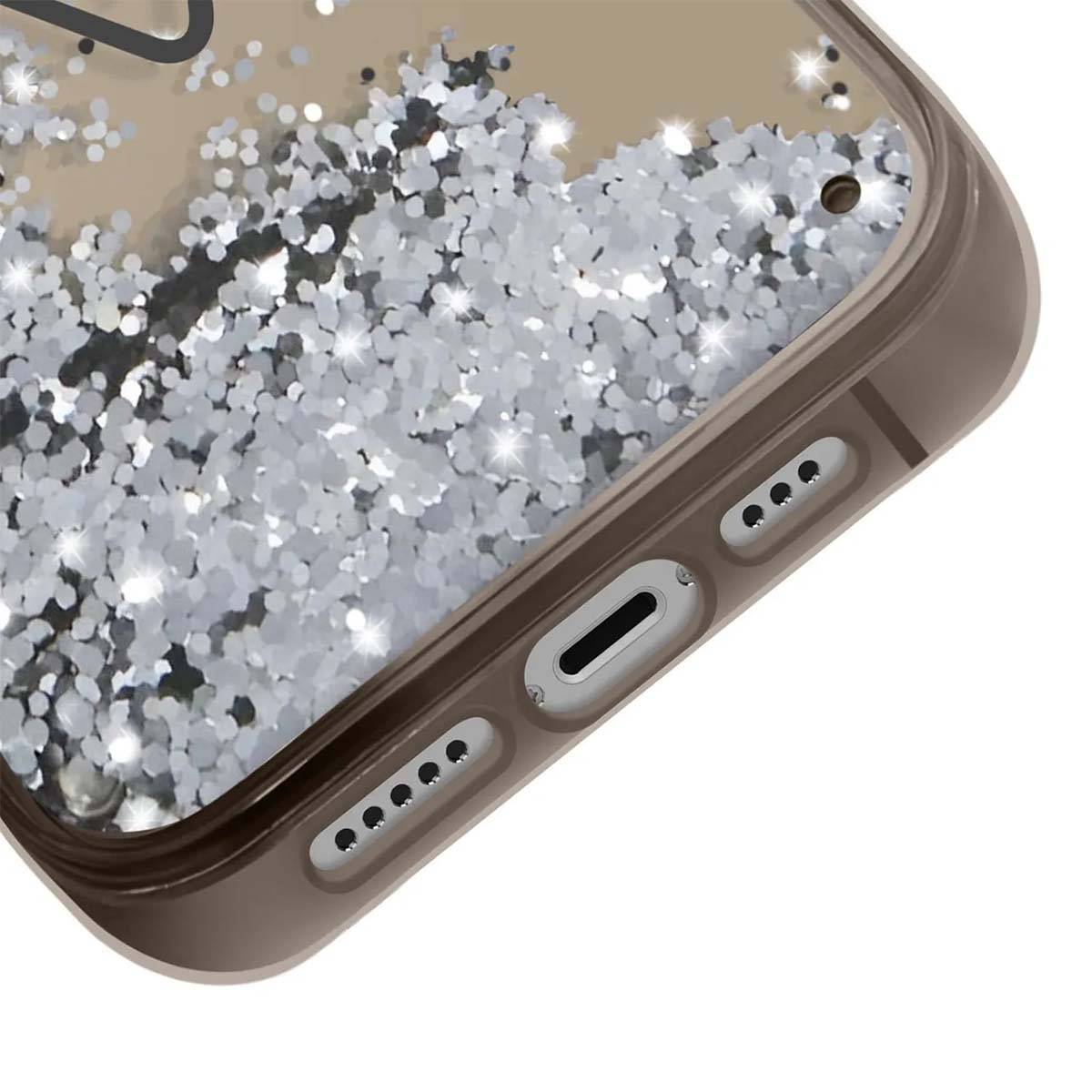 Coque pour Apple iPhone 14 Glitter Palm à paillettes-3