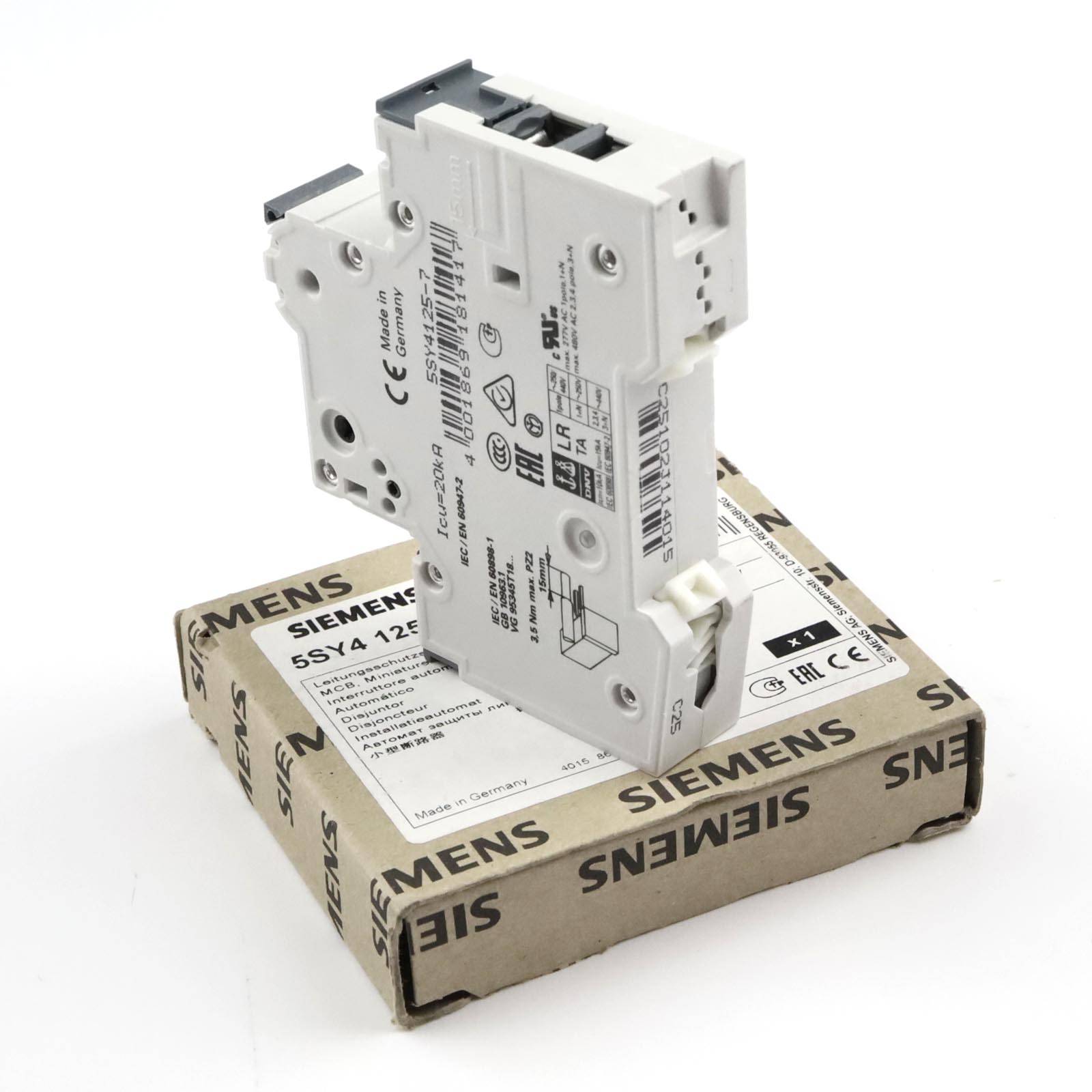 Siemens 5SY4125-7 - Disjoncteur 230/400V 10kA, unipolaire, C,-3