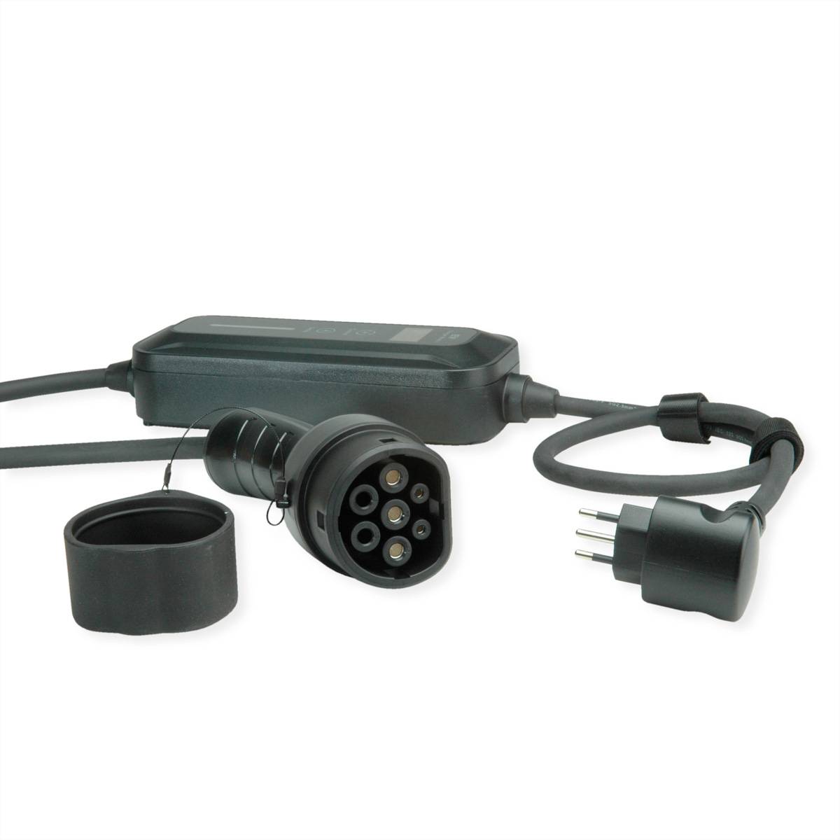 ROLINE Câble portable de recharge VE CEE7/7 - Type2, 1 phase, 250VAC (1P+N+E), 32 A, 7,4 kW, 5 m-0