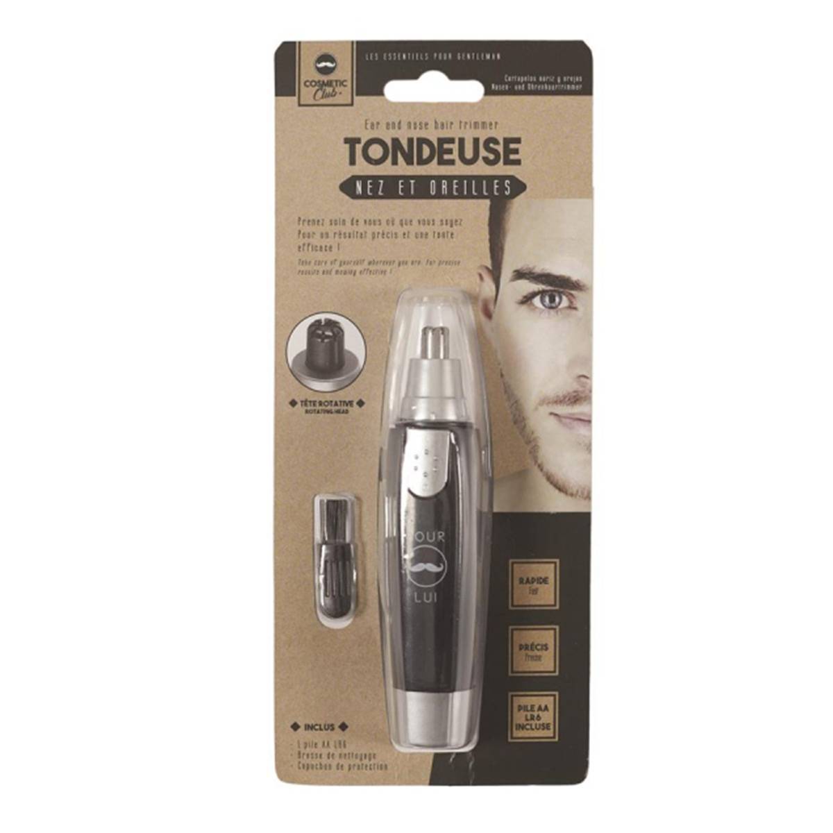 Tondeuse Nez et Oreilles pour Homme Tête Rotative-3