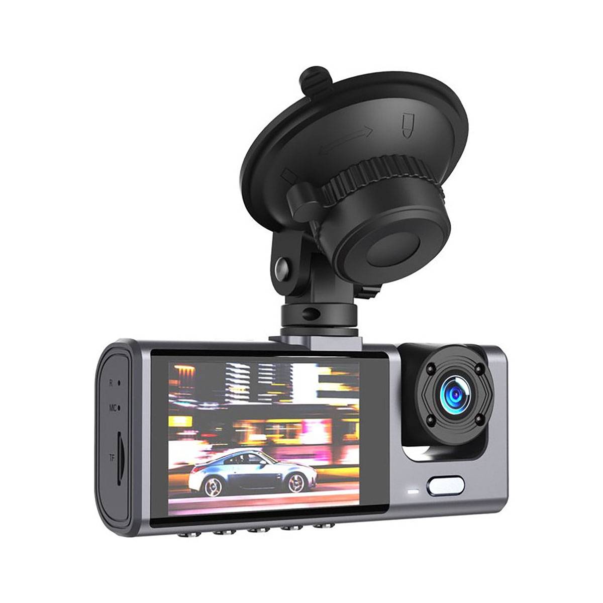 Dashcam 3 Caméras Embarquée pour Voiture avec Microphone et Haut-parleur-2