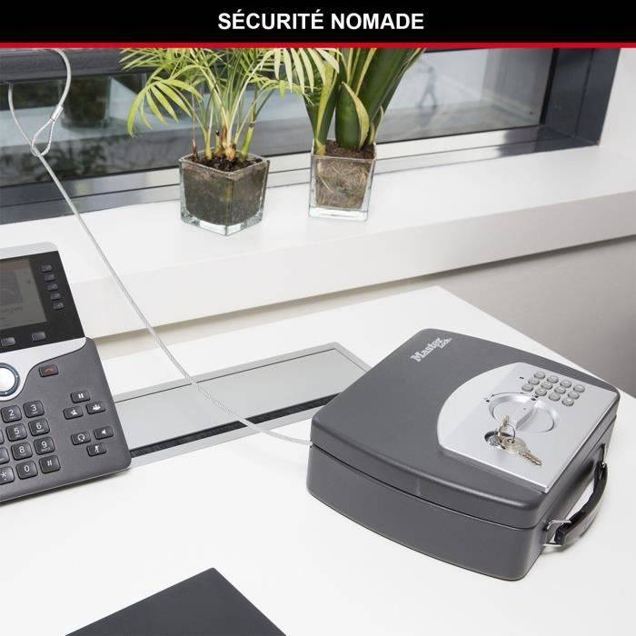 MASTER LOCK Coffre-fort Compact et Portable [Combinaison] [Câble de Fixation] P008EML-1