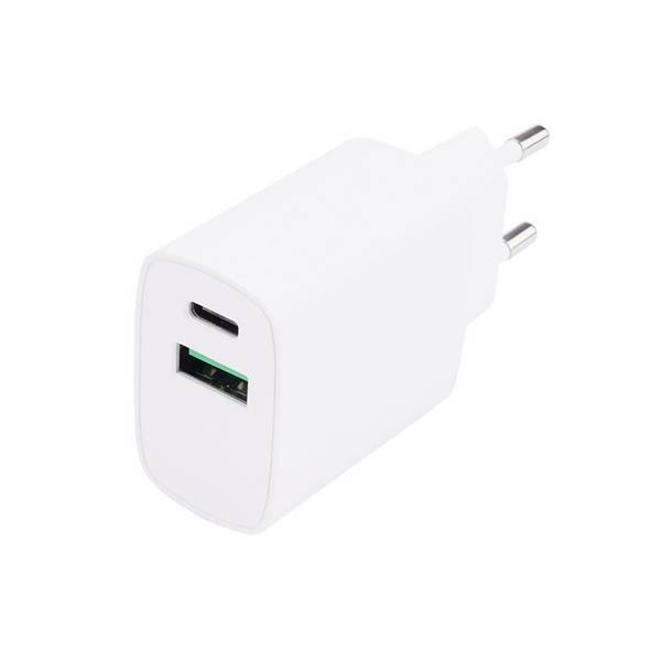 Chargeur Secteur Double Ports 20W USB-A et USB-C Rapide Compact