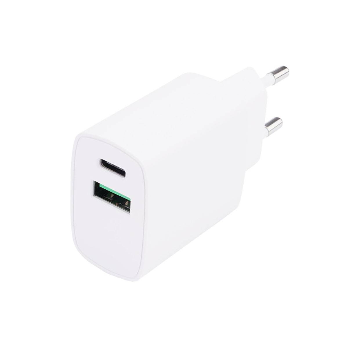 Chargeur Secteur Double Ports 20W USB-A et USB-C Rapide Compact-0