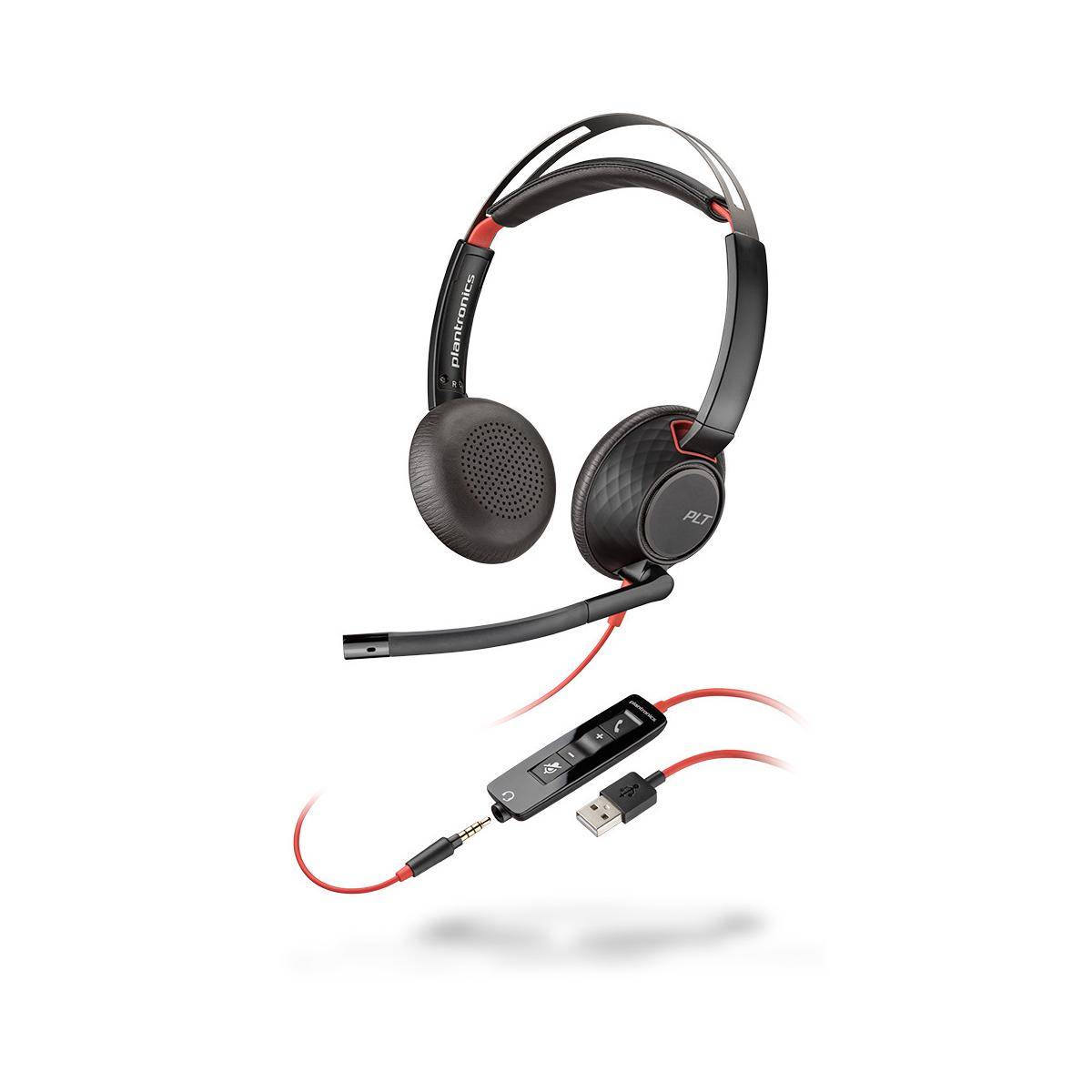 Plantronics Blackwire C5220 Micro-casque supra-auriculaire filaire Stereo noir, rouge Noise Cancelling mise en sourdine -7