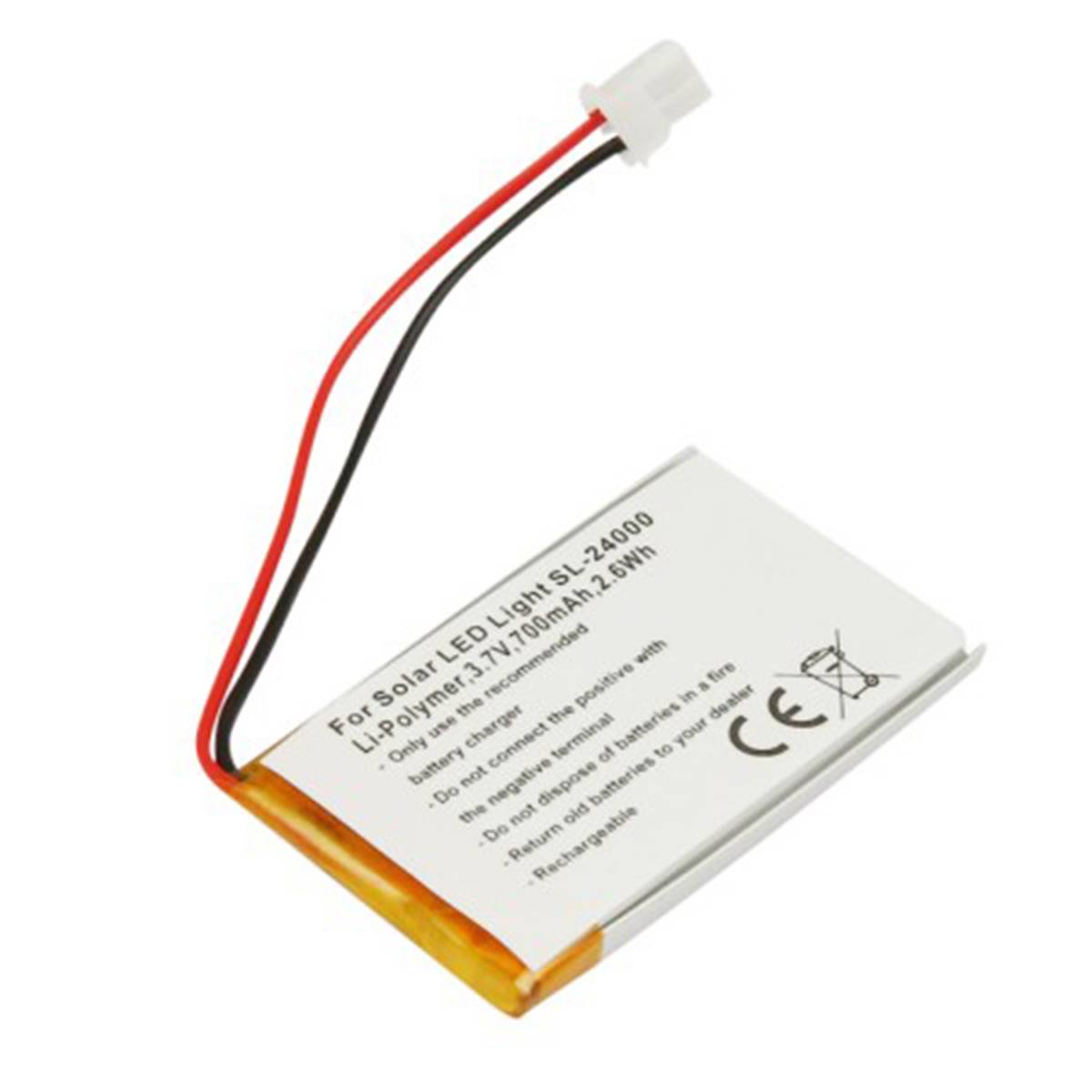 Batterie pour Lampe Solaire LED SL-24000 Li-Polymère 3.7V 700mAh 2.6Wh-0