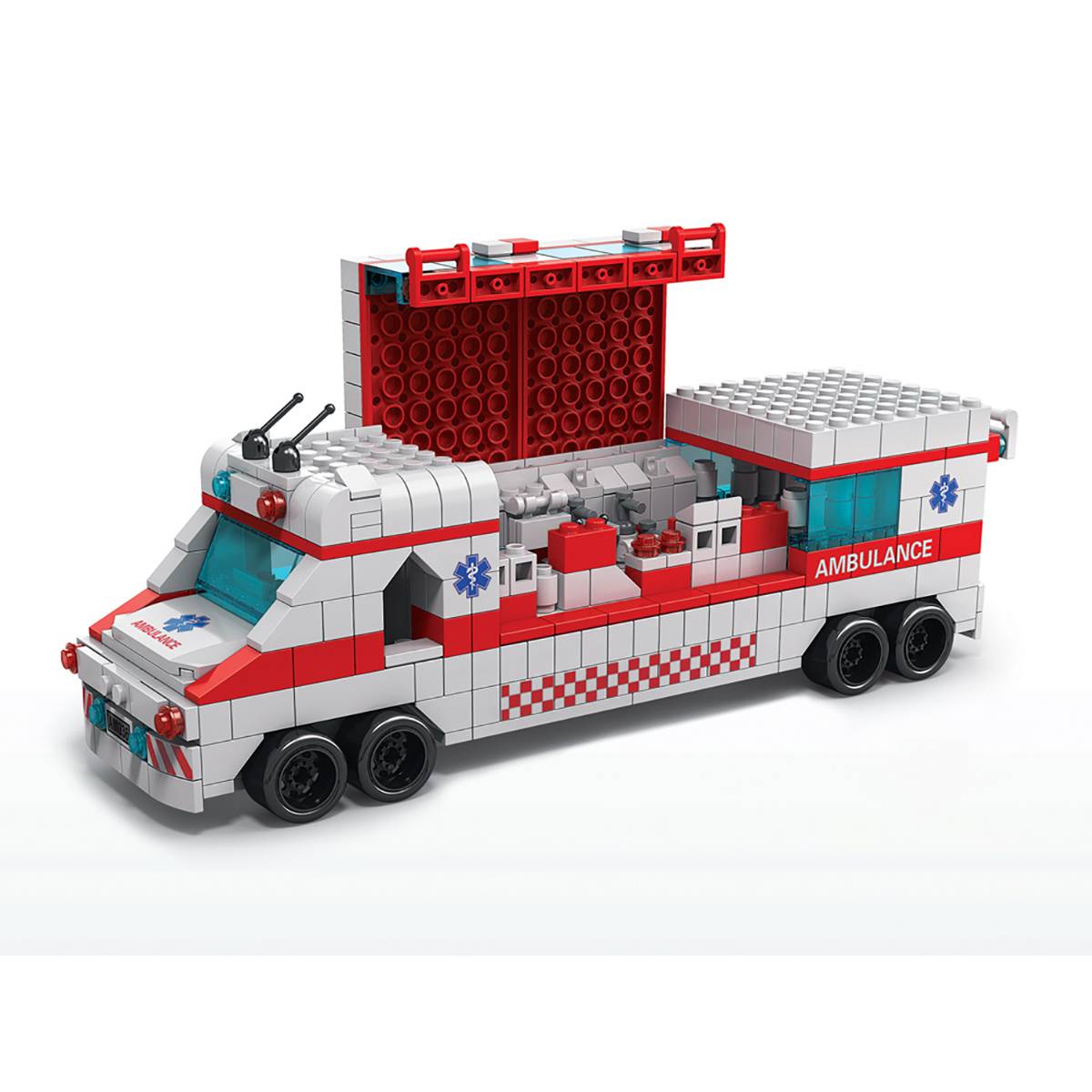 Jeu de Construction 6 en 1 Véhicules Ambulance 1000 Briques Assemblable-0