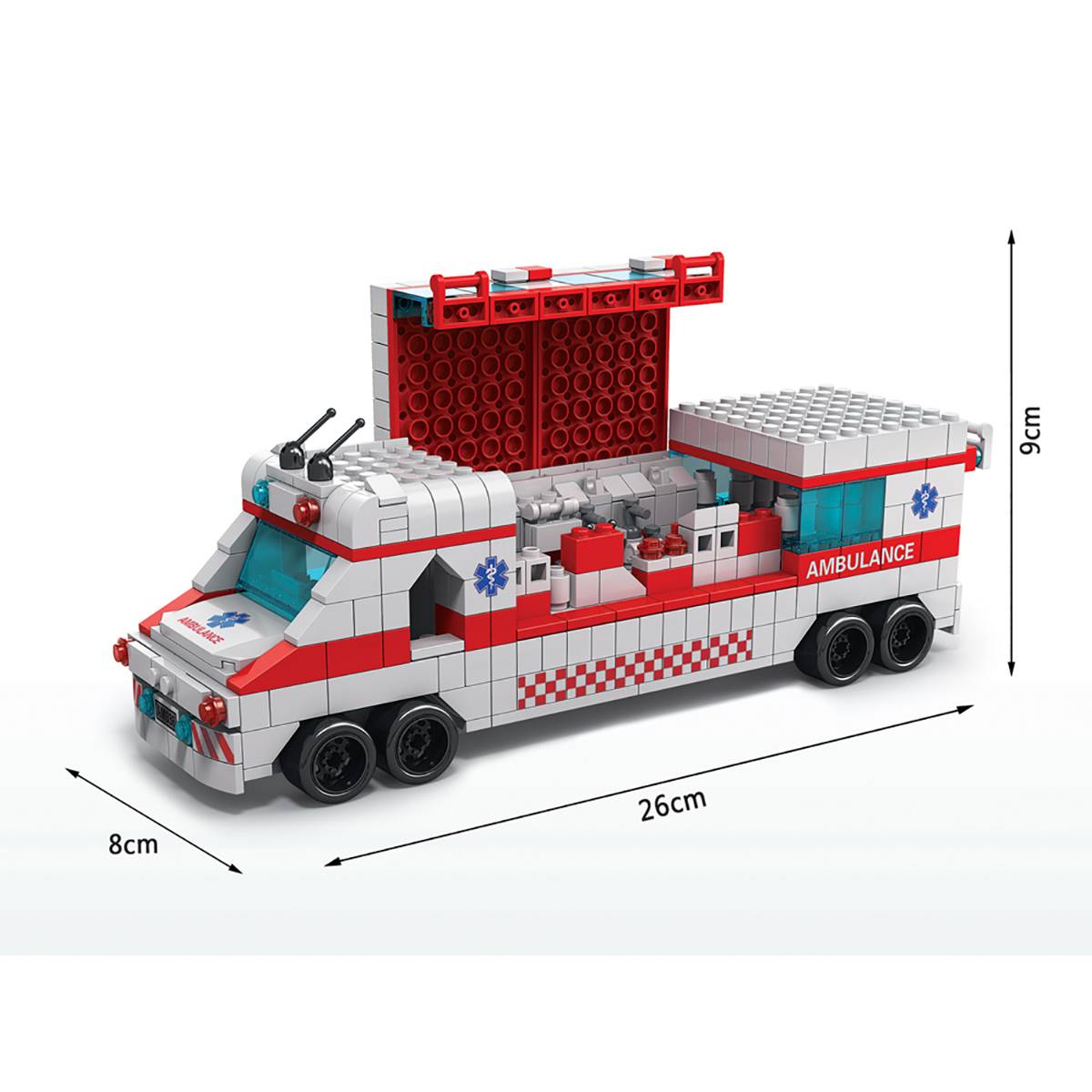Jeu de Construction 6 en 1 Véhicules Ambulance 1000 Briques Assemblable-1
