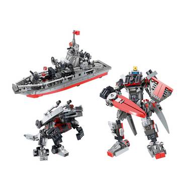 Jeu de Construction 3 en 1 Robot Animal Navire 418 Pièces Transformable