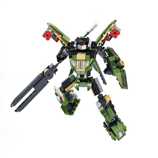 Jeu de Construction 3 en 1 Hélico Robot Militaire 451 Pièces Transformable