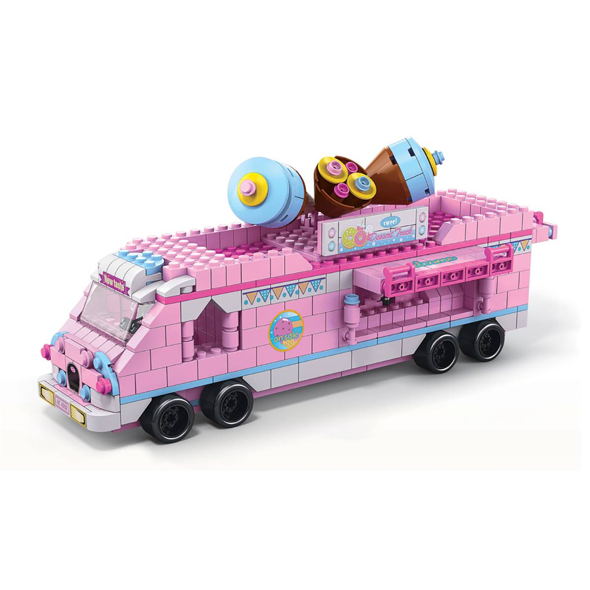 Jeu Construction 6 en 1 1000 pièces Camion de Glace Divertissant-0