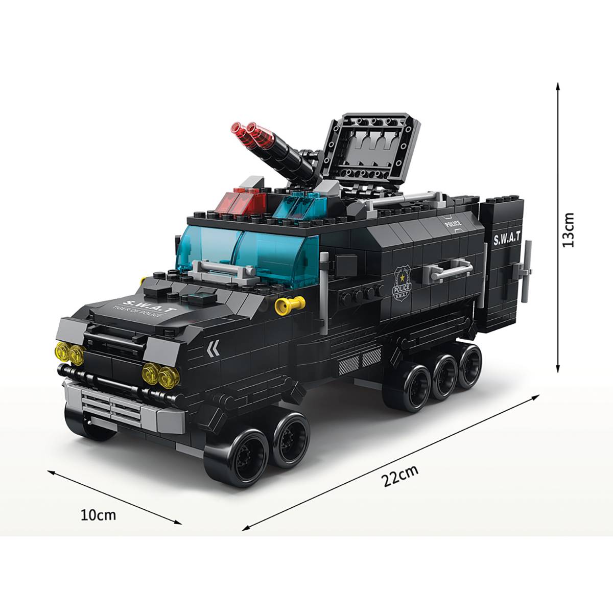 Jeu Construction 6 en 1 Thème Police 1000 Briques avec Camion SWAT Armé-1