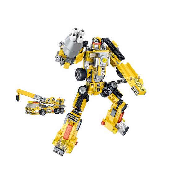 Jeu de Construction 10 en 1 Robot Véhicules Chantier 721 Briques Assemblable