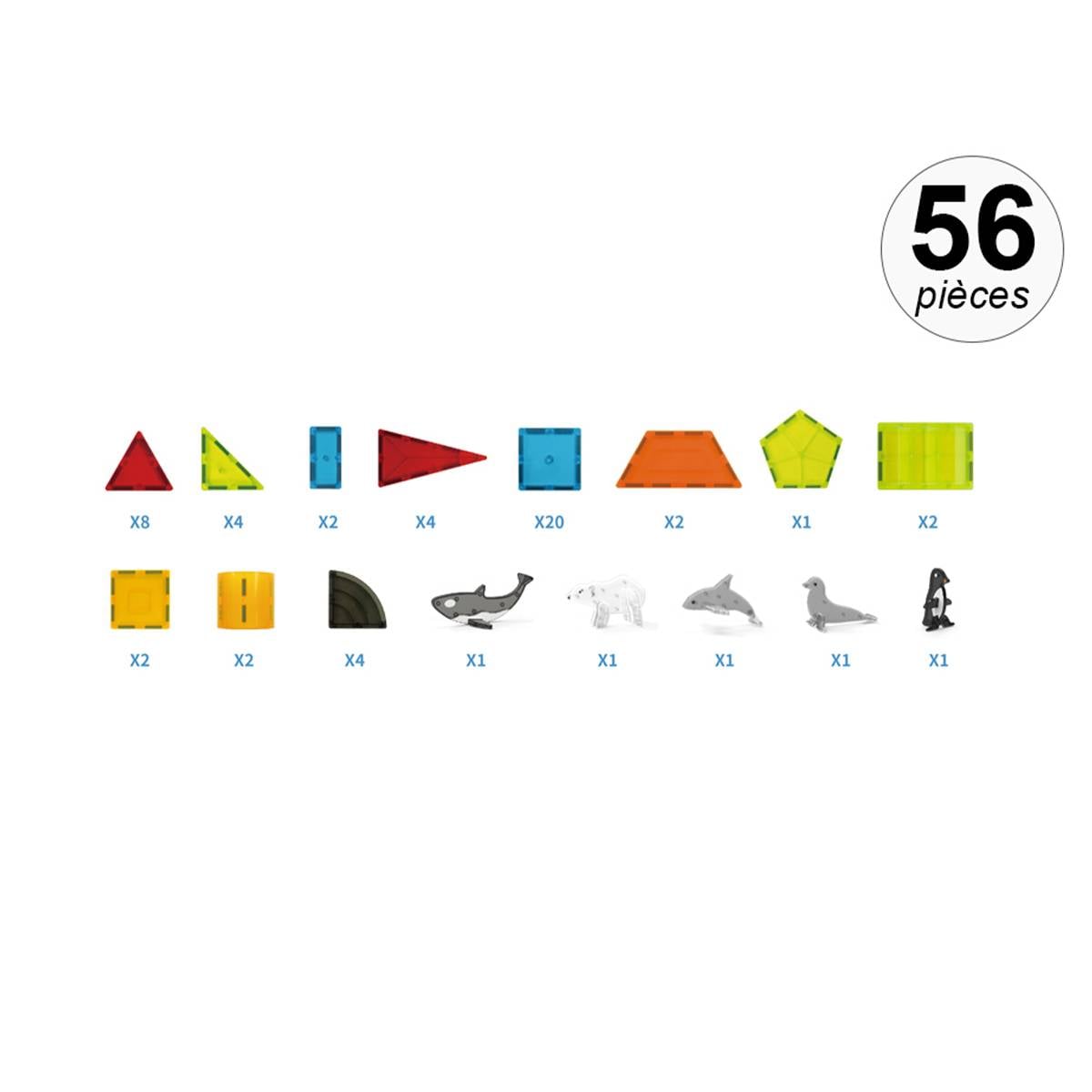 Jeu de construction magnétique de 56 pcs - Modèle Banquise-3