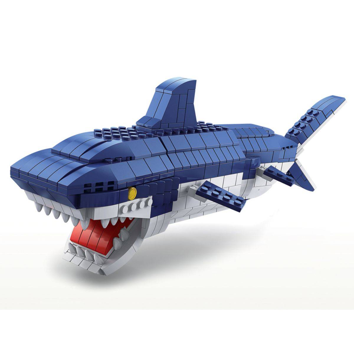 Jeu Construction 6 en 1 Thème Marin 1000 Briques Requin Géant à Assembler-0