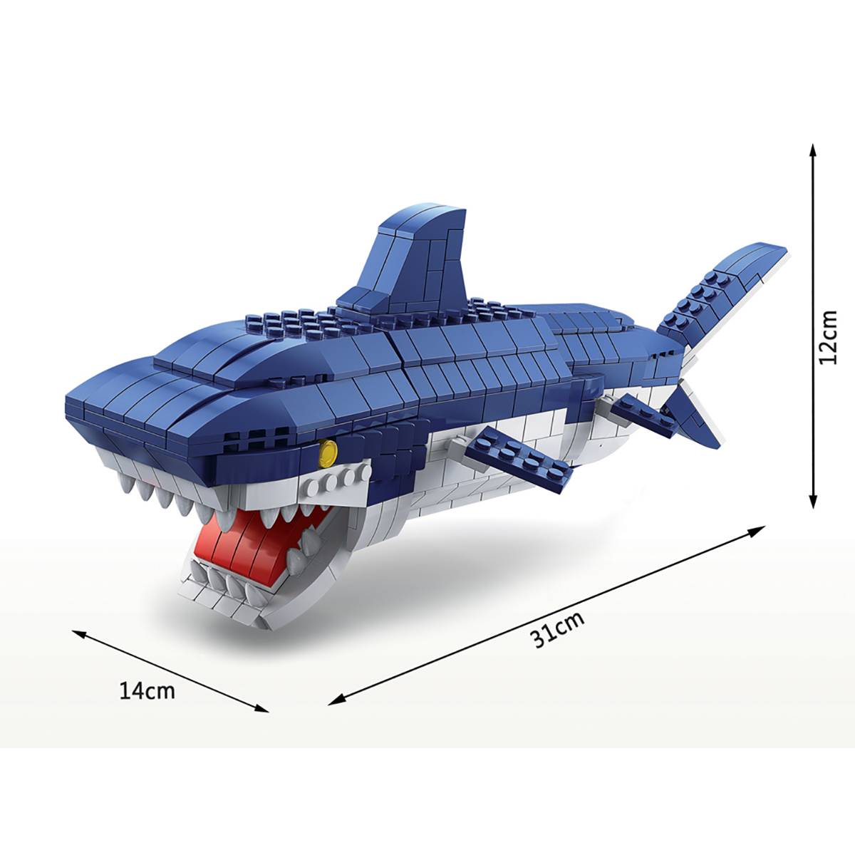 Jeu Construction 6 en 1 Thème Marin 1000 Briques Requin Géant à Assembler-1