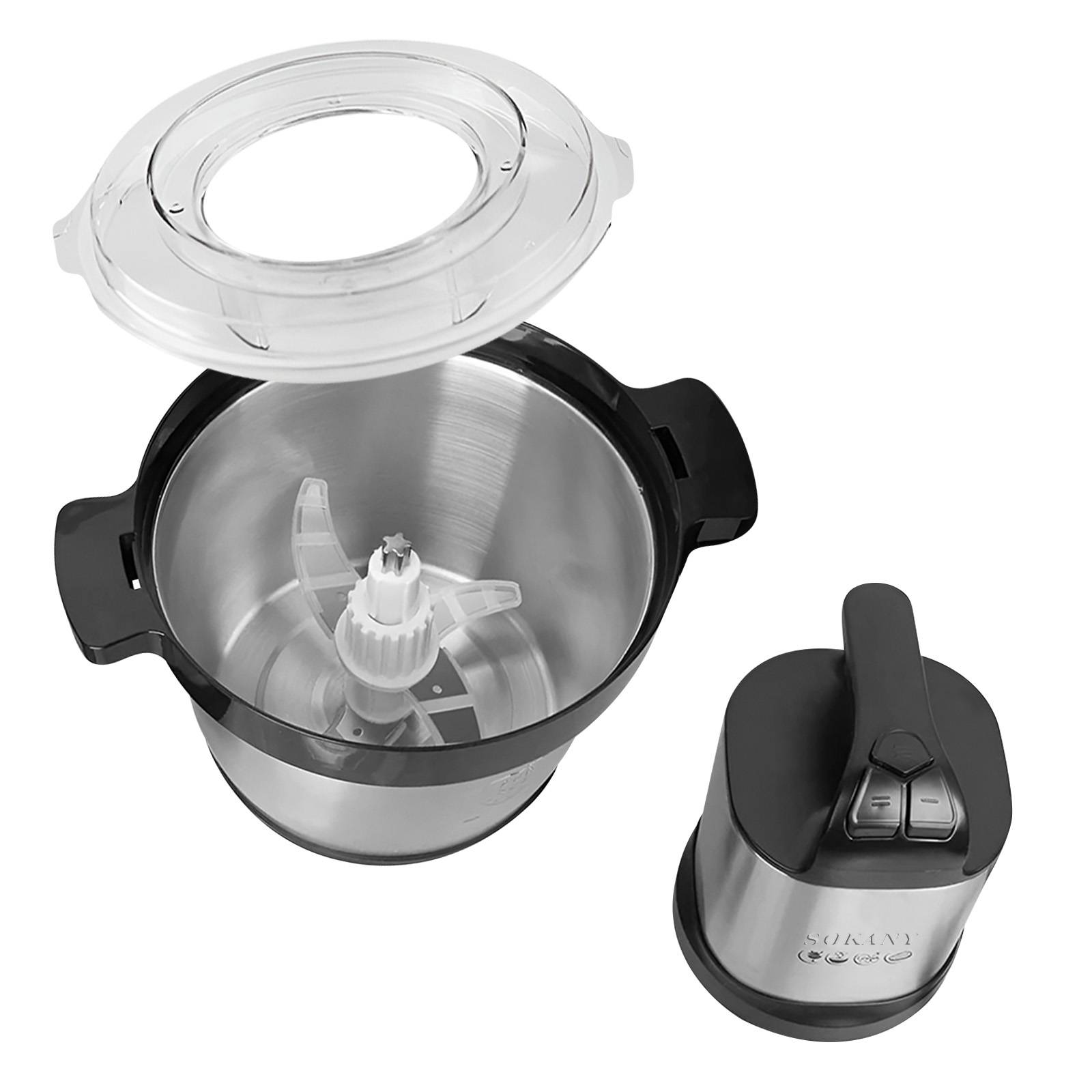 Hachoir Électrique en Inox pour Viande avec Bol 10L Vitesse Rapide-3