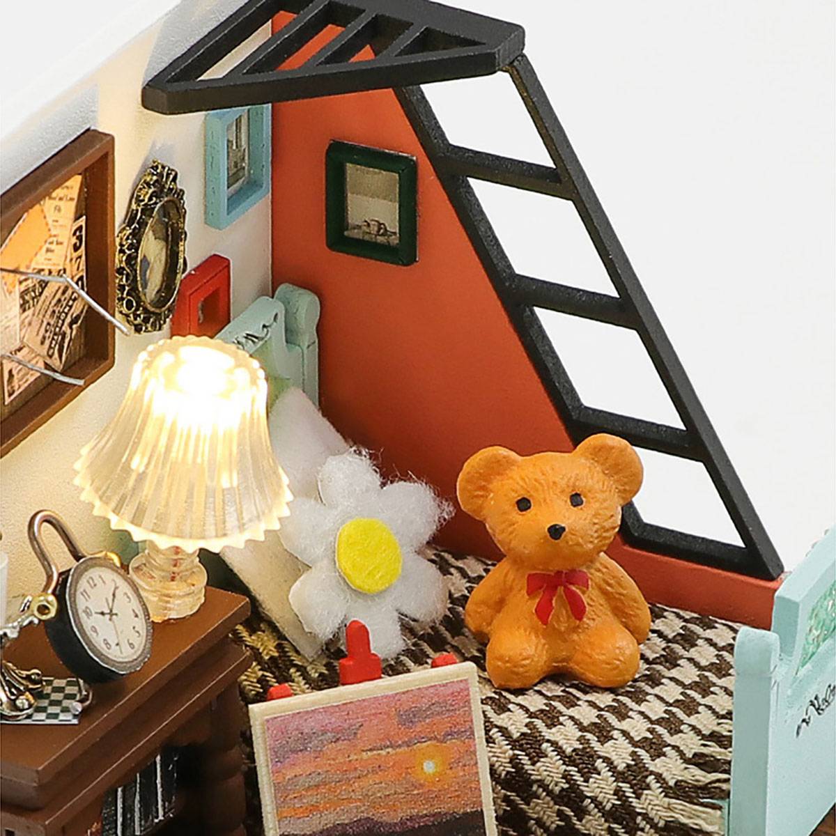 Mini Chambre pour Enfant DIY à Construire avec Lumière LED et Accessoires-1
