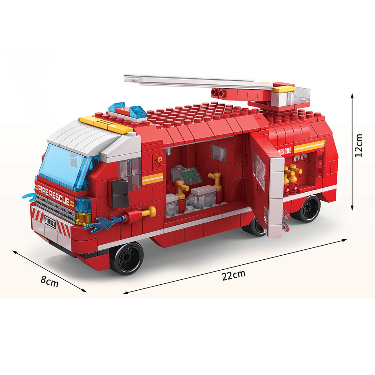 Jeu de Construction 6 en 1 Thème Pompiers 1000 Briques Assemblable-1