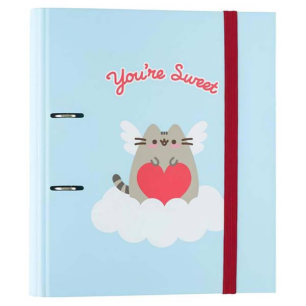 Classeur A4 2 Anneaux Collection Purrfect Love avec Élastique de Fermeture