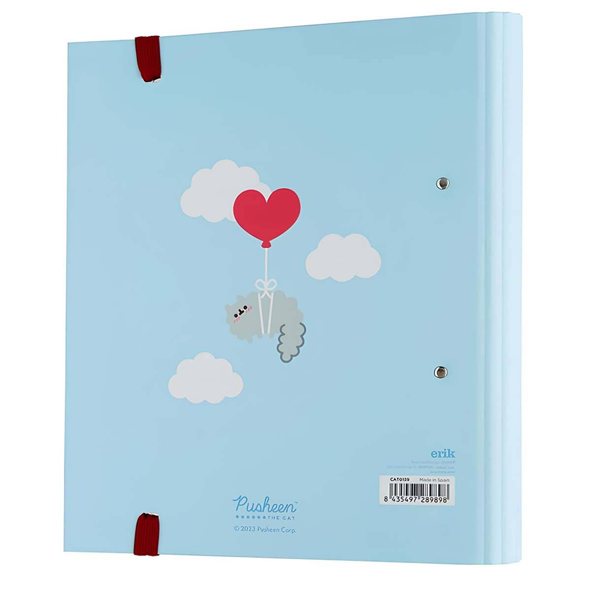 Classeur A4 2 Anneaux Collection Purrfect Love avec Élastique de Fermeture-1