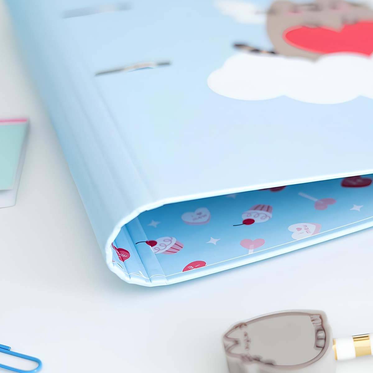 Classeur A4 2 Anneaux Collection Purrfect Love avec Élastique de Fermeture-2