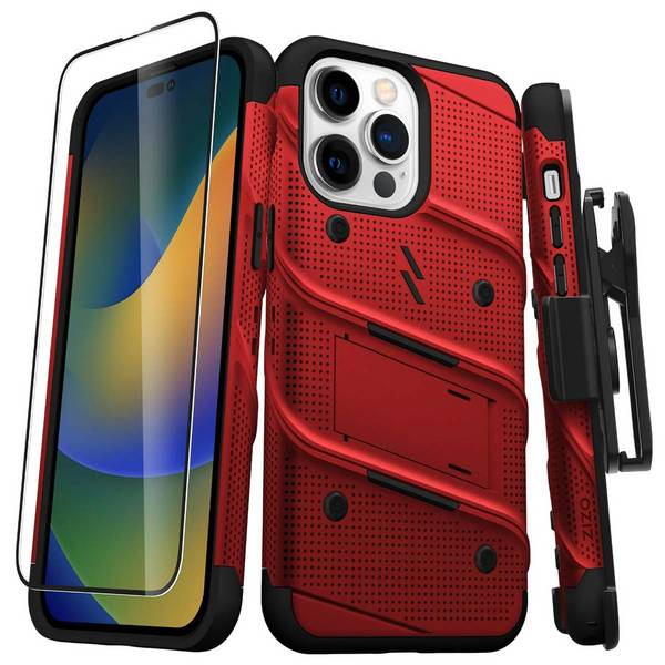 Coque Blindé Bolt iPhone 14 Pro Max avec Support et Verre Trempé Ultra Résistant