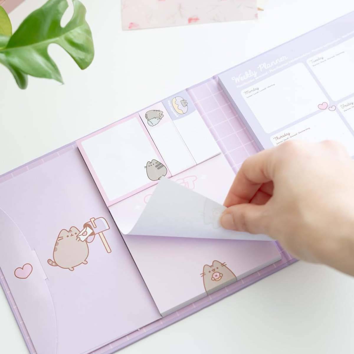 Agenda Hebdomadaire Avec Notes Autocollantes Moments et Pochette-3