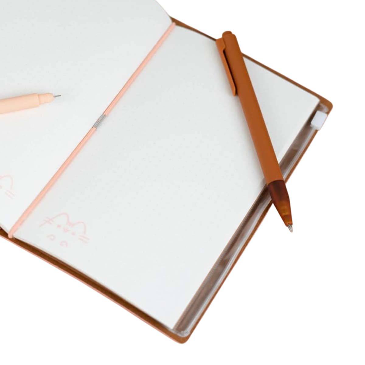 Carnet de Voyage Format B6 avec 2 Carnets Interchangeables et Pochette-2