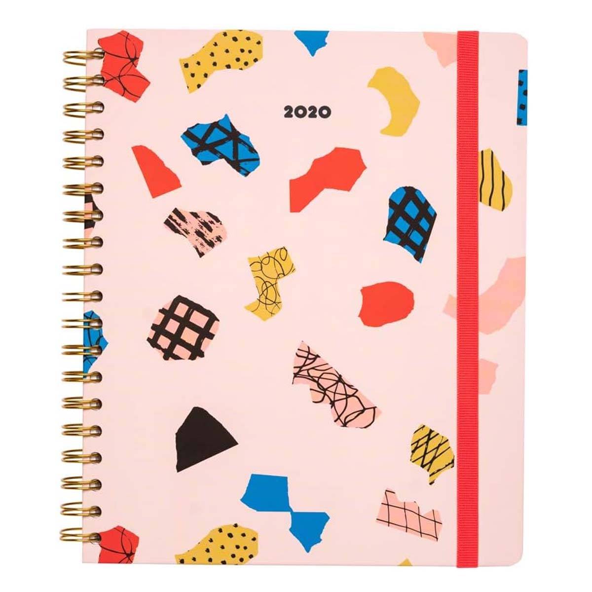 Bloc-notes 2020 à Spirale pour Planning Quotidiens Grand Format avec Sticker-0
