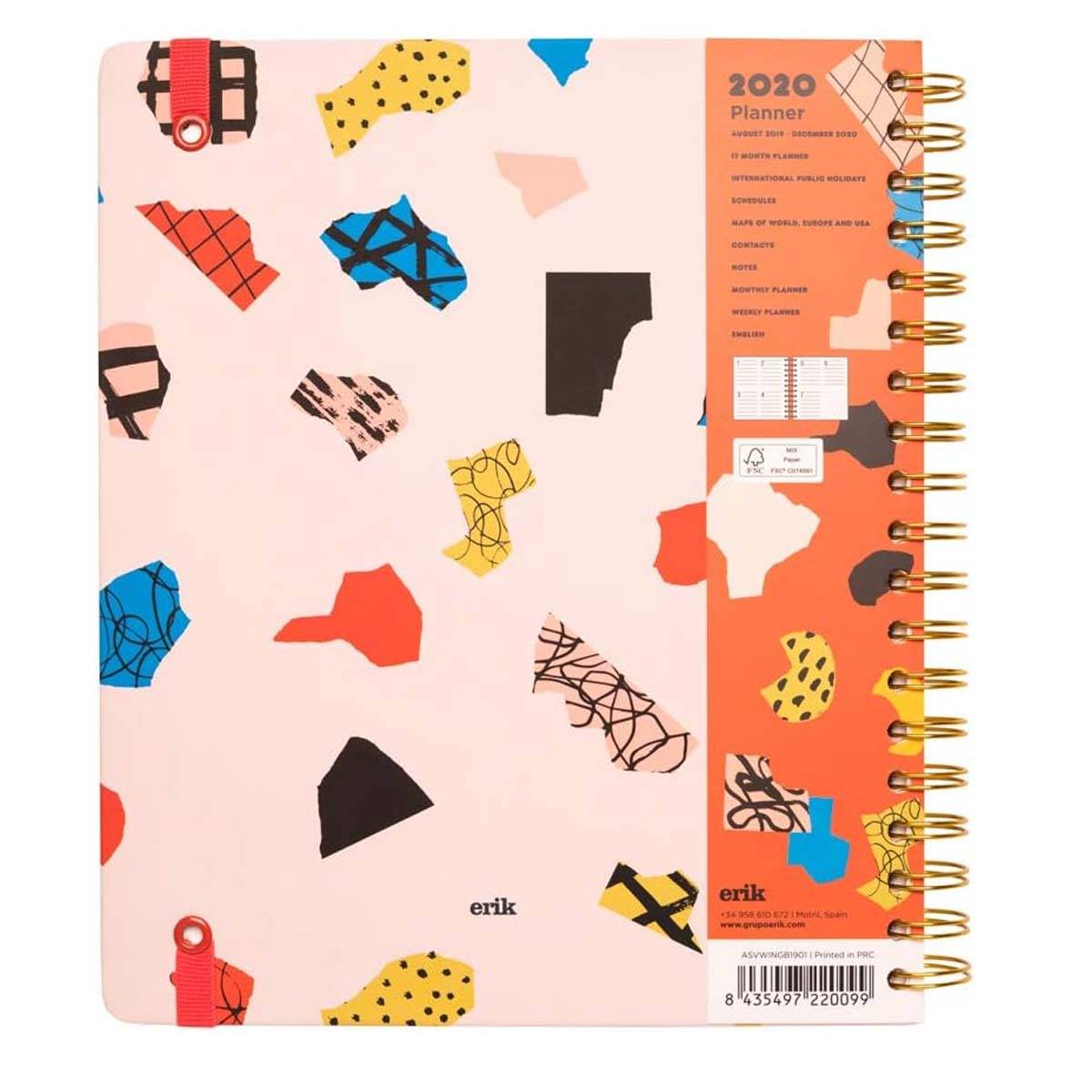 Bloc-notes 2020 à Spirale pour Planning Quotidiens Grand Format avec Sticker-1