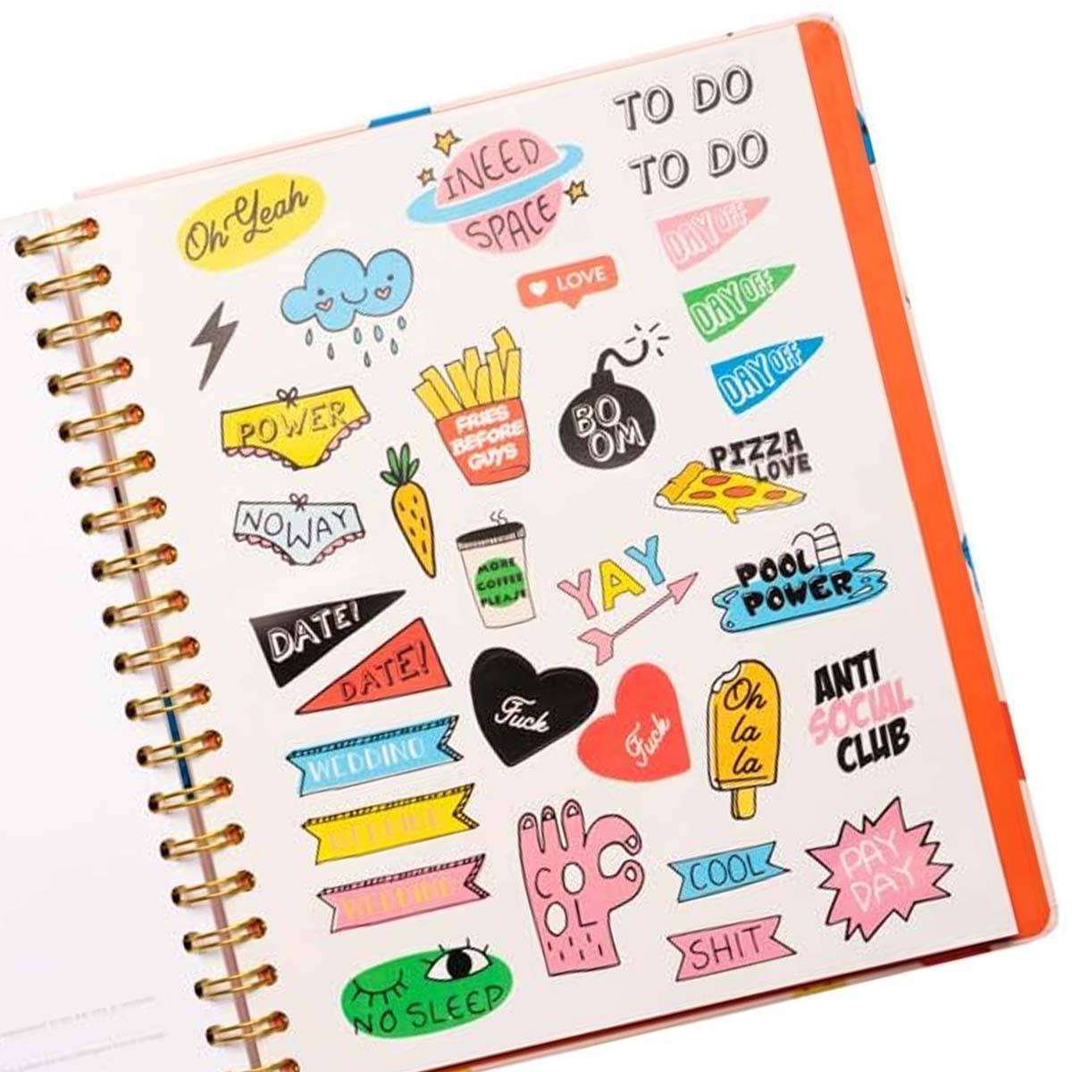 Bloc-notes 2020 à Spirale pour Planning Quotidiens Grand Format avec Sticker-4