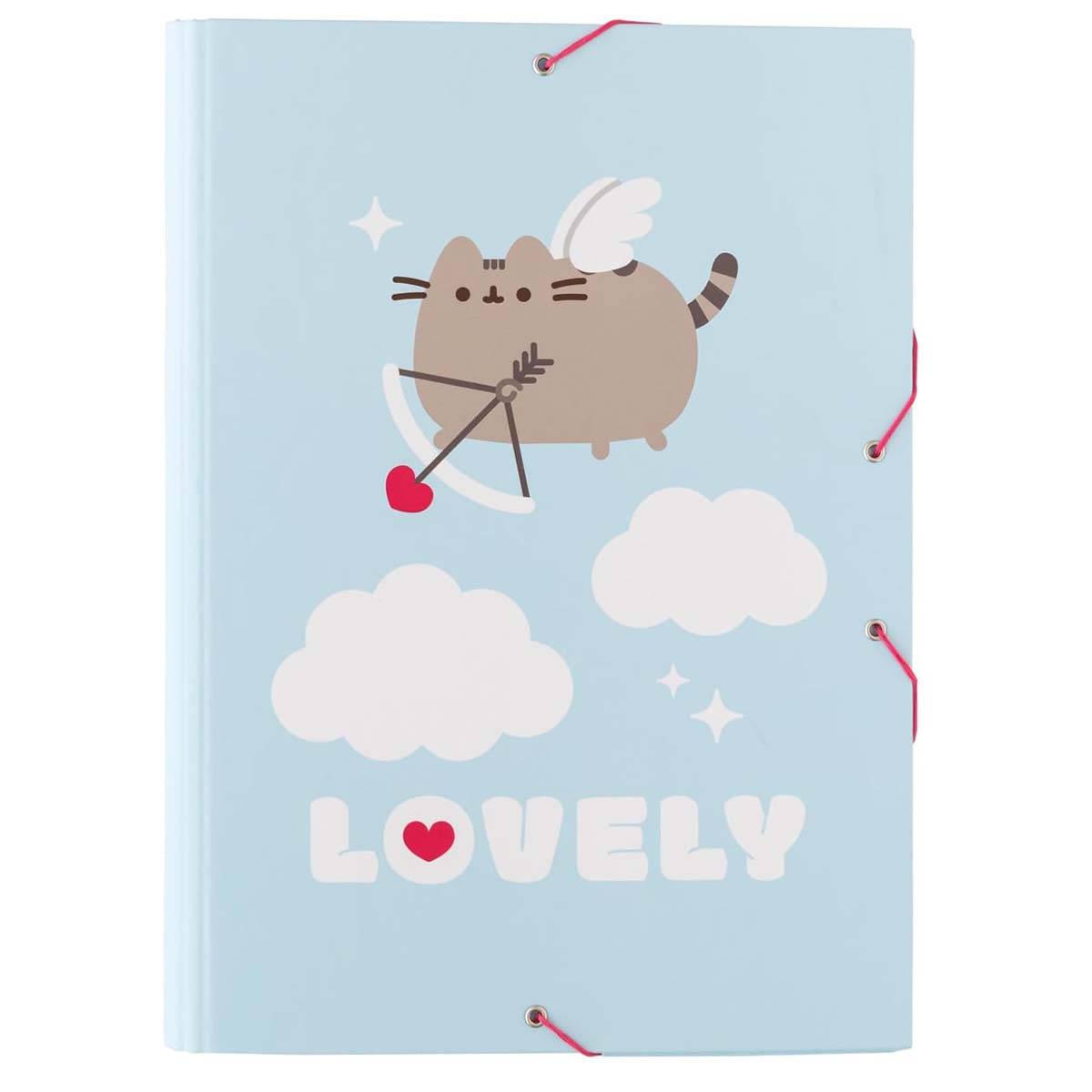 Chemise Cartonnée Format A4 Collection Purrfect Love avec Élastiques et Rabats-0