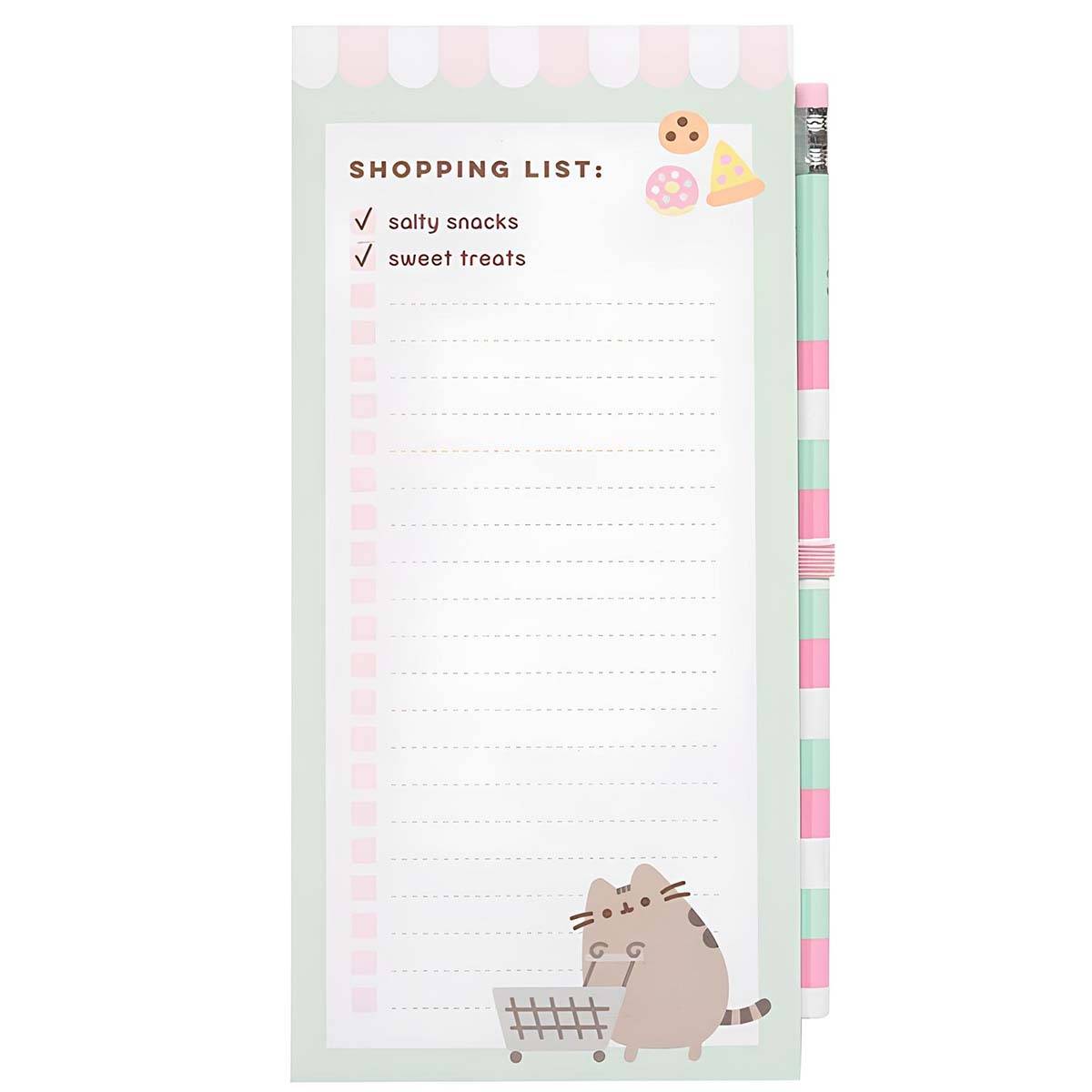 Bloc-Notes Magnétique Liste de Courses avec Crayon et Design Chat-0