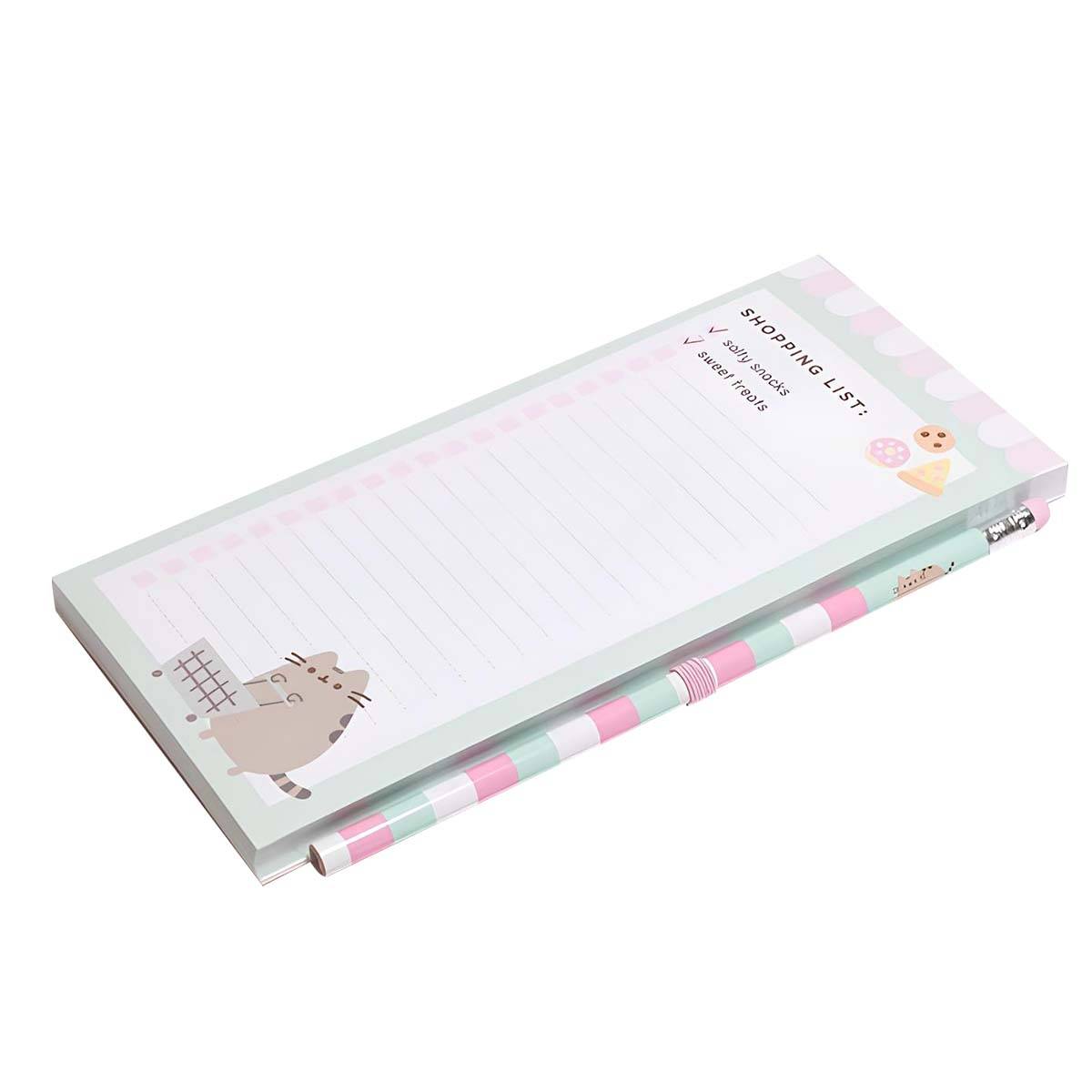 Bloc-Notes Magnétique Liste de Courses avec Crayon et Design Chat-1