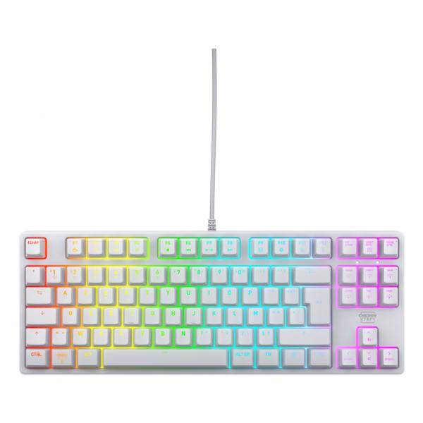 CHERRY K4V2 TKL, Avec fil, USB, Clavier mécanique, AZERTY, LED RGB, Blanc-0