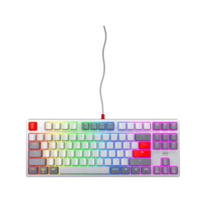 CHERRY K4V2 TKL, Avec fil, USB, Clavier mécanique, AZERTY, LED RGB, Blanc-1
