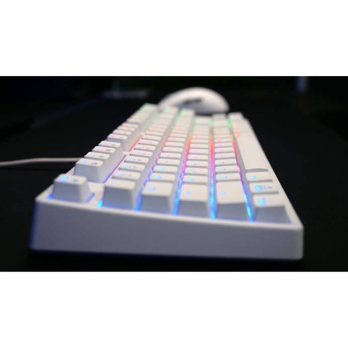 CHERRY K4V2 TKL, Avec fil, USB, Clavier mécanique, AZERTY, LED RGB, Blanc-3