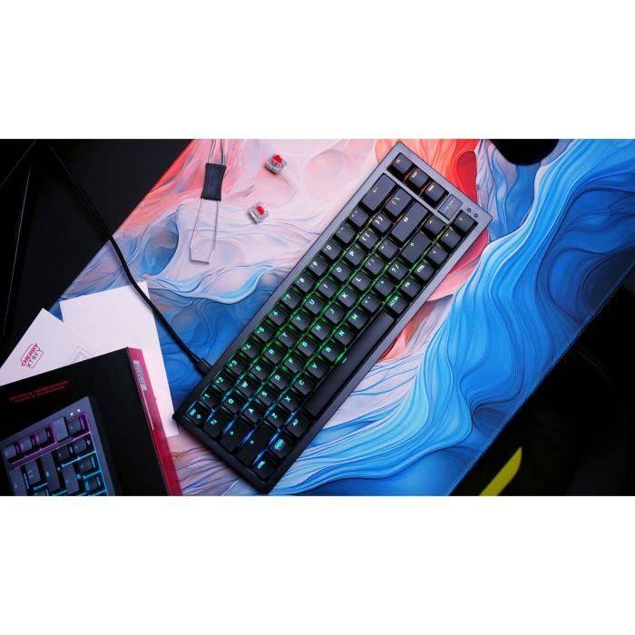CHERRY K5V2 Compact, Avec fil, USB, Clavier mécanique, AZERTY, LED RGB, Noir-3