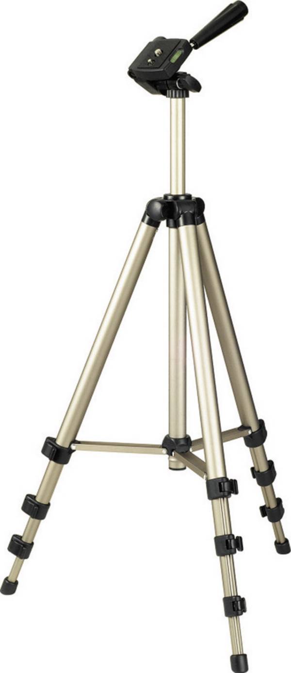 Trépied Hama  1/4 pouce Hauteur de travail=42 - 125 cm champagne housse incluse, niveau à bulle