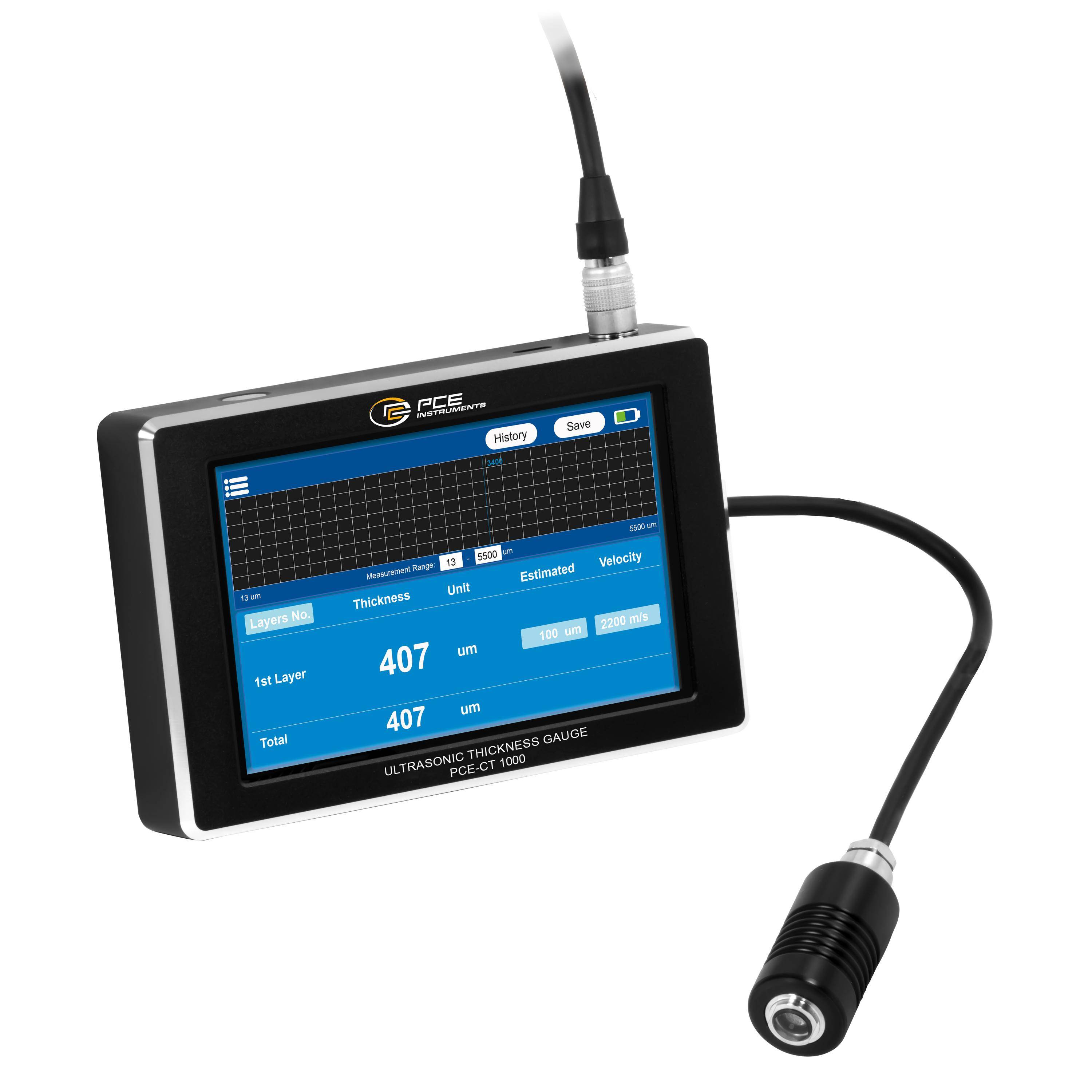 PCE Instruments PCE-CT 1000 Appareil de mesure d'épaisseur de couche 13 - 5500 µm-0