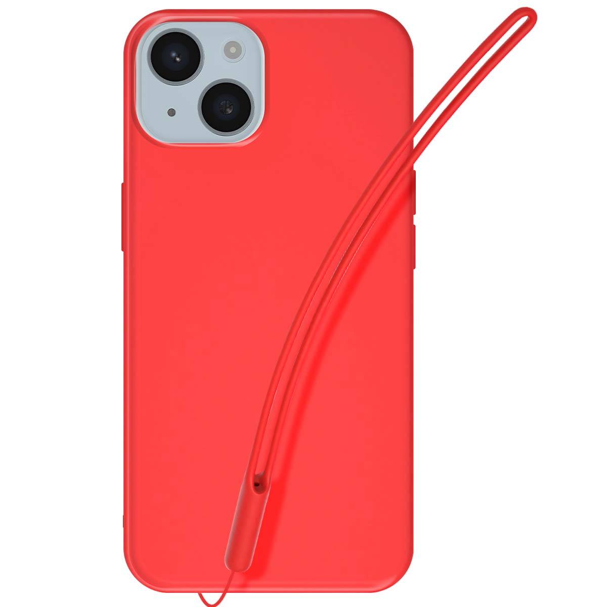 Coque pour iPhone 15 Plus en Silicone avec Cordon et Poignet Inclus-2