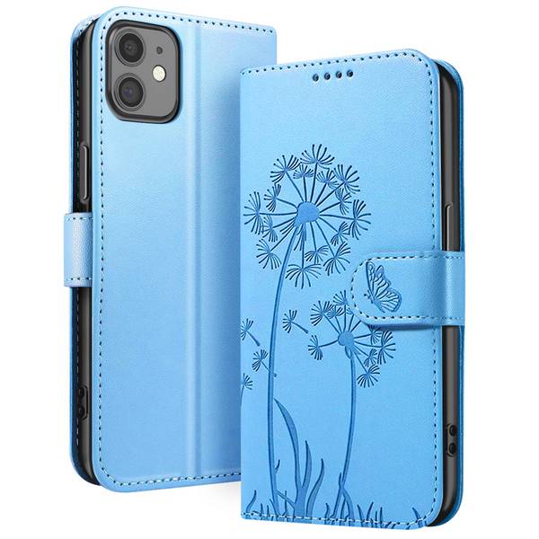 Étui Portefeuille pour iPhone 11 Premium Design Fleurs Papillon