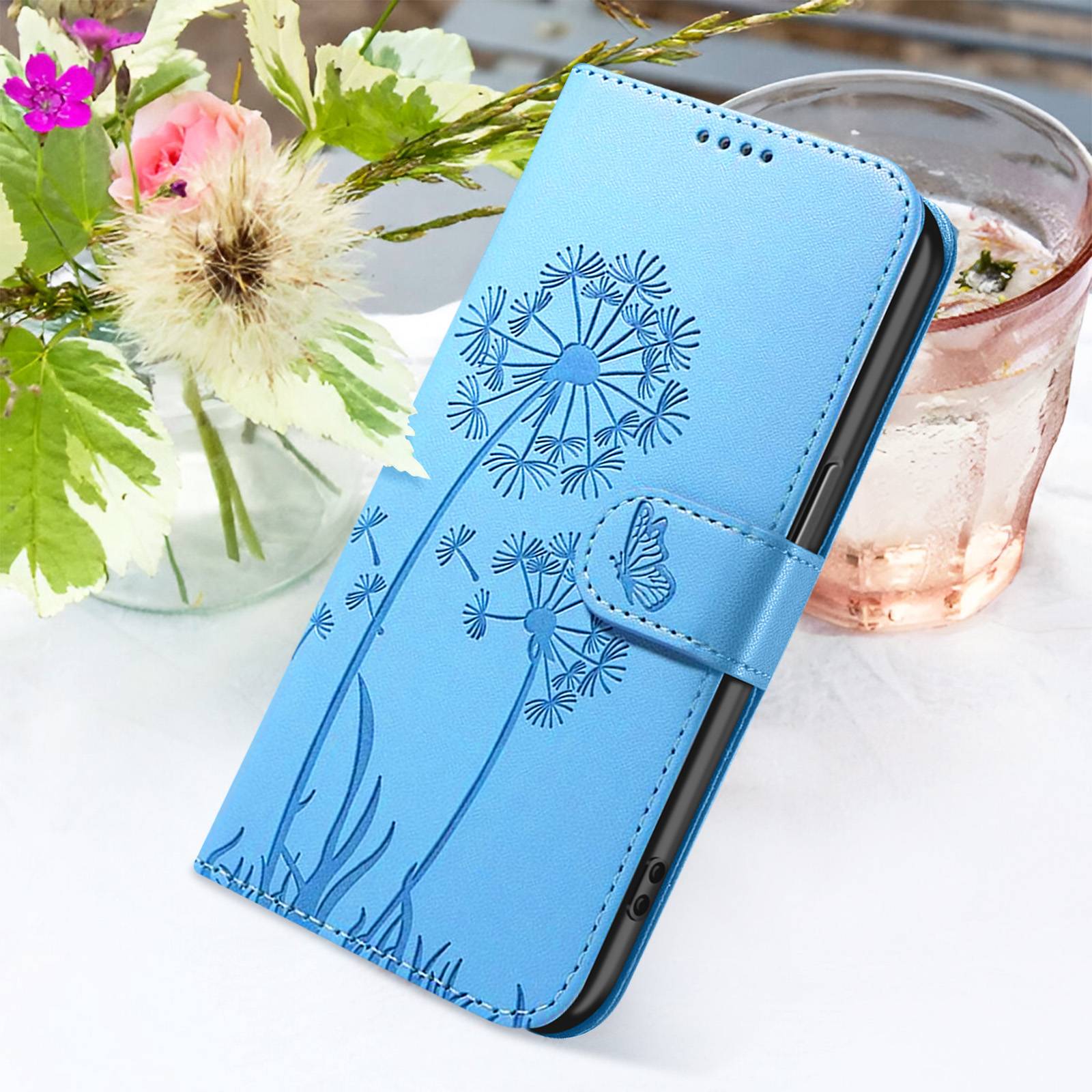 Étui Portefeuille pour iPhone 11 Premium Design Fleurs Papillon-3