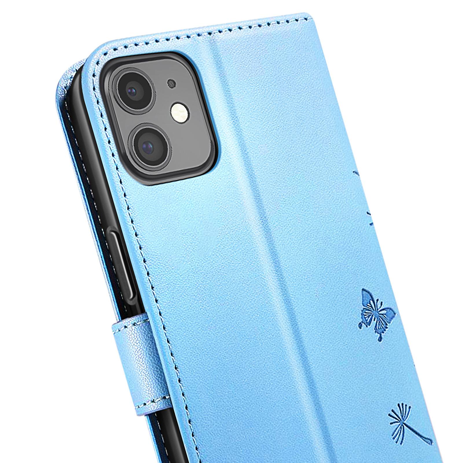 Étui Portefeuille pour iPhone 11 Premium Design Fleurs Papillon-4