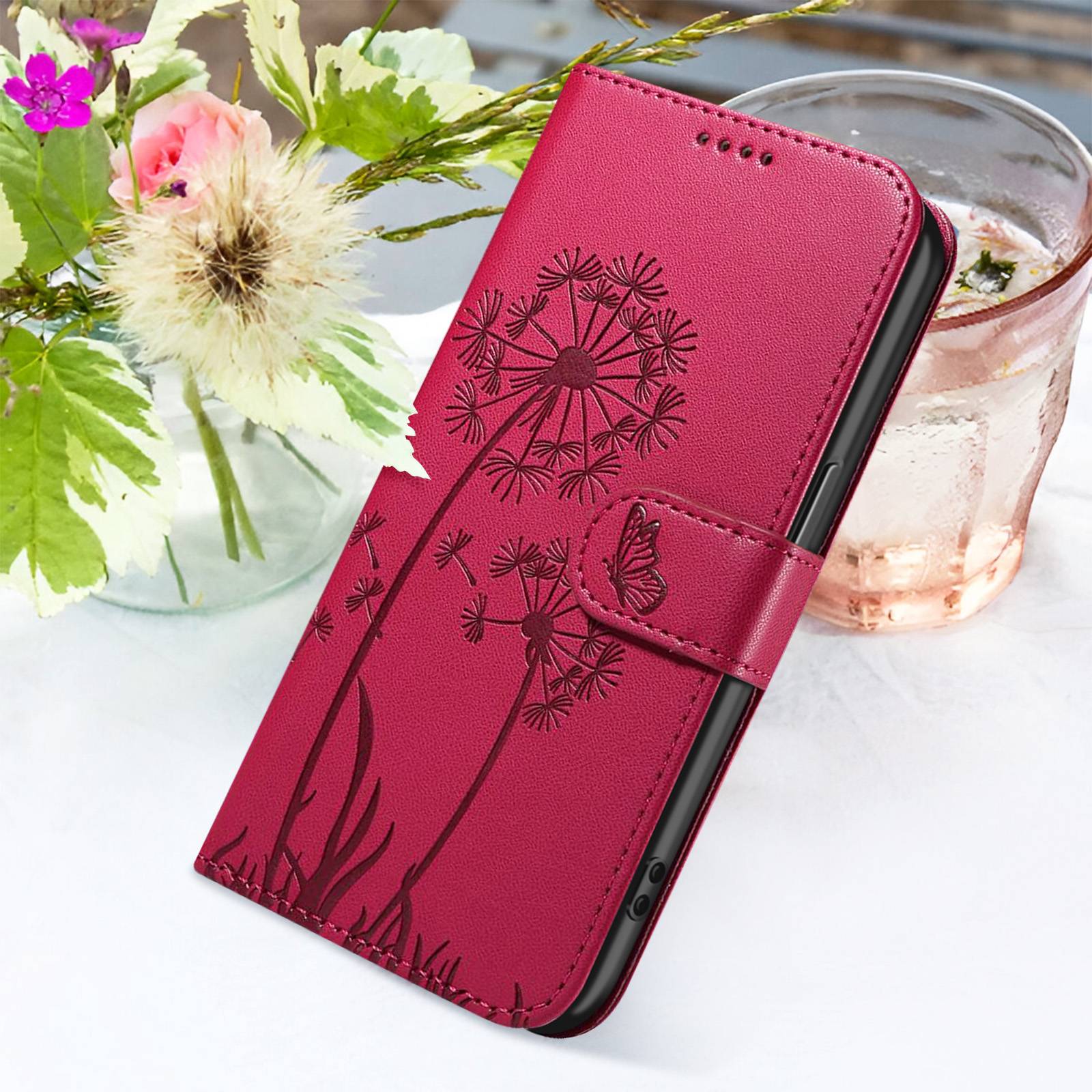 Étui Portefeuille pour iPhone 11 Premium Design Fleurs Papillon-3