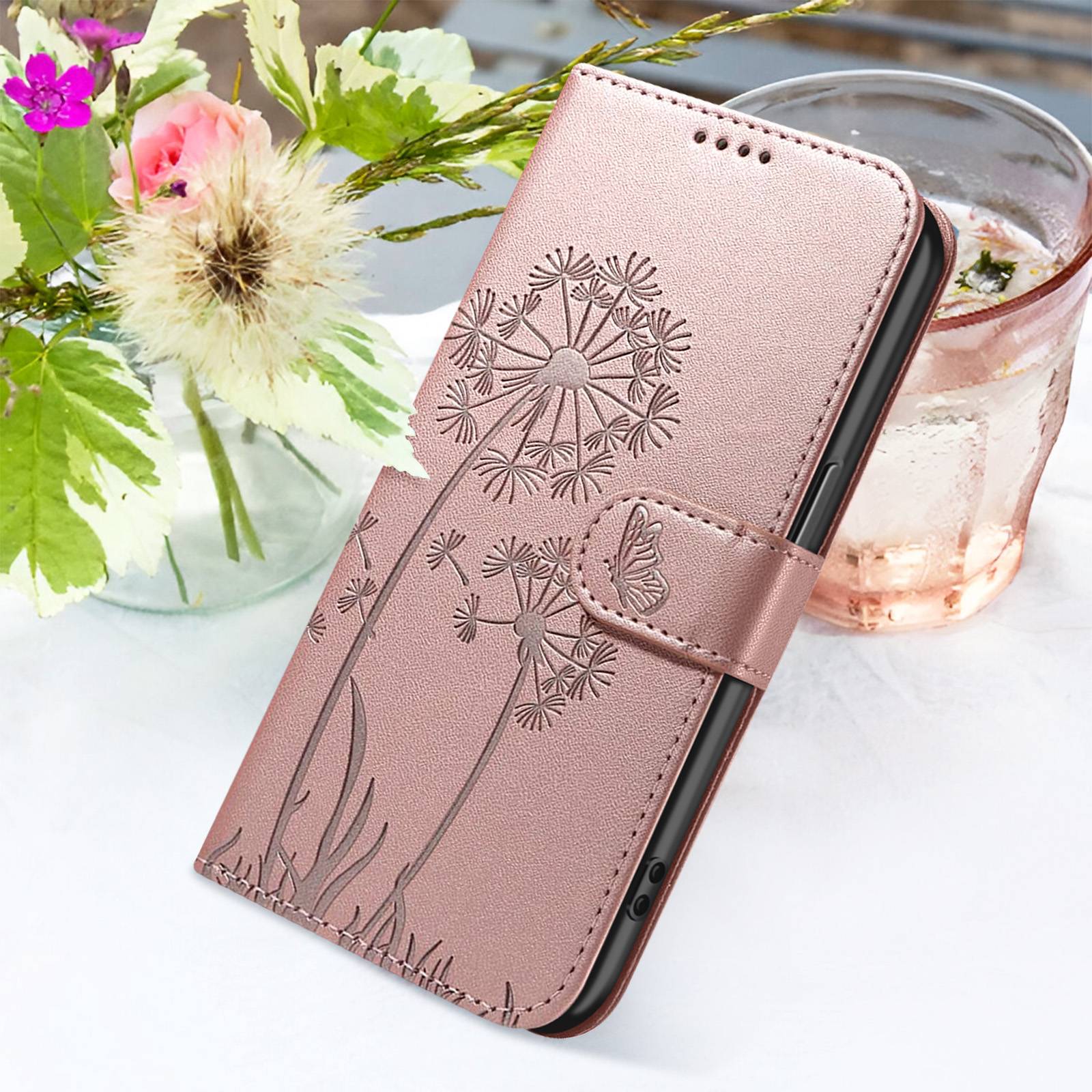 Étui Portefeuille pour iPhone 11 Premium Design Fleurs Papillon-3