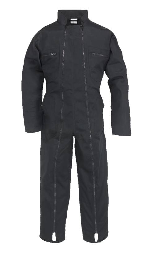 Combinaison Noir 2 zips FACTORY - Polycoton - 245 gm2 - COVERGUARD XL-1