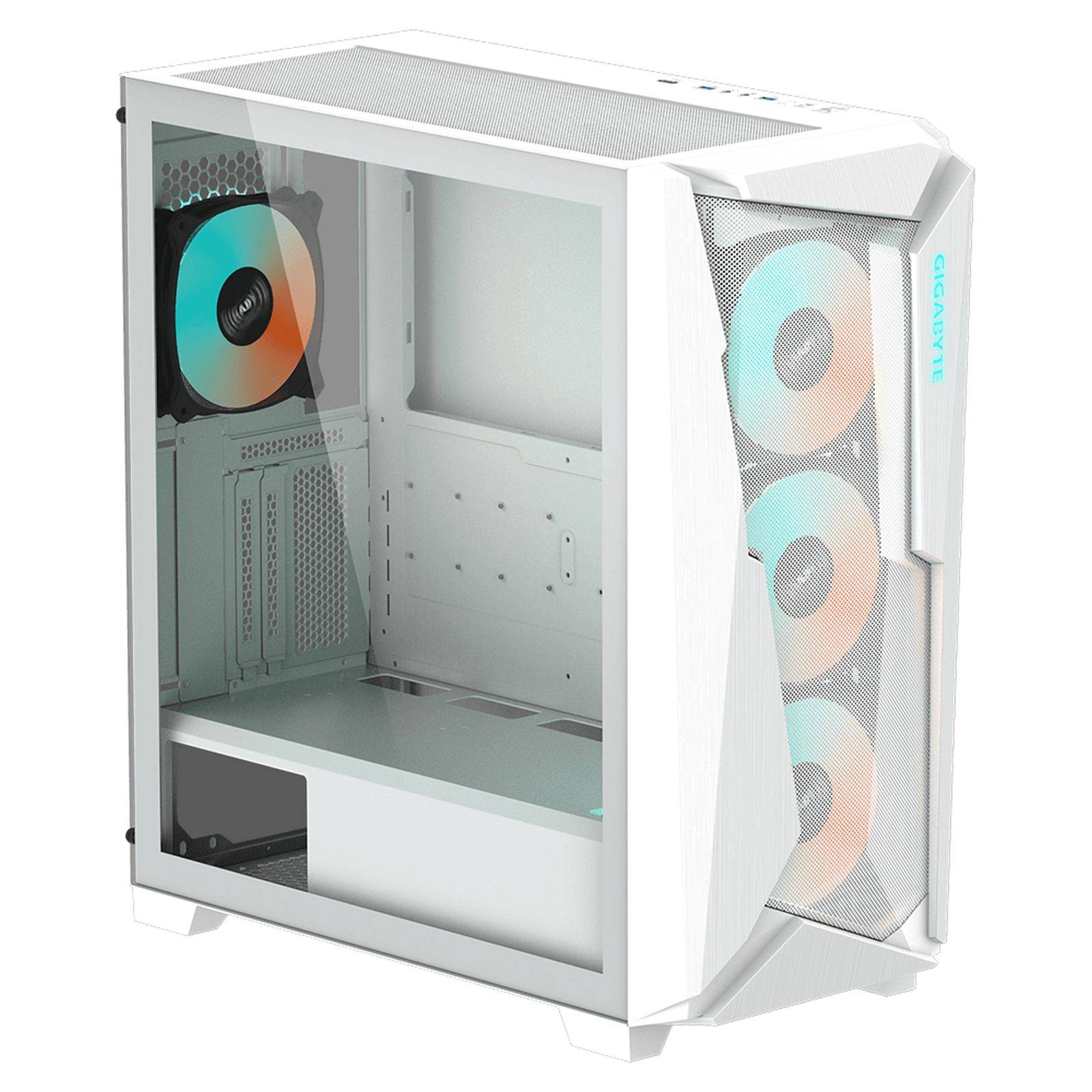 GIGABYTE C301GW, Midi Tower, PC, Blanc, ATX, EATX, micro ATX, Mini-ATX, Verre, Plastique, Acier, Gaming-1