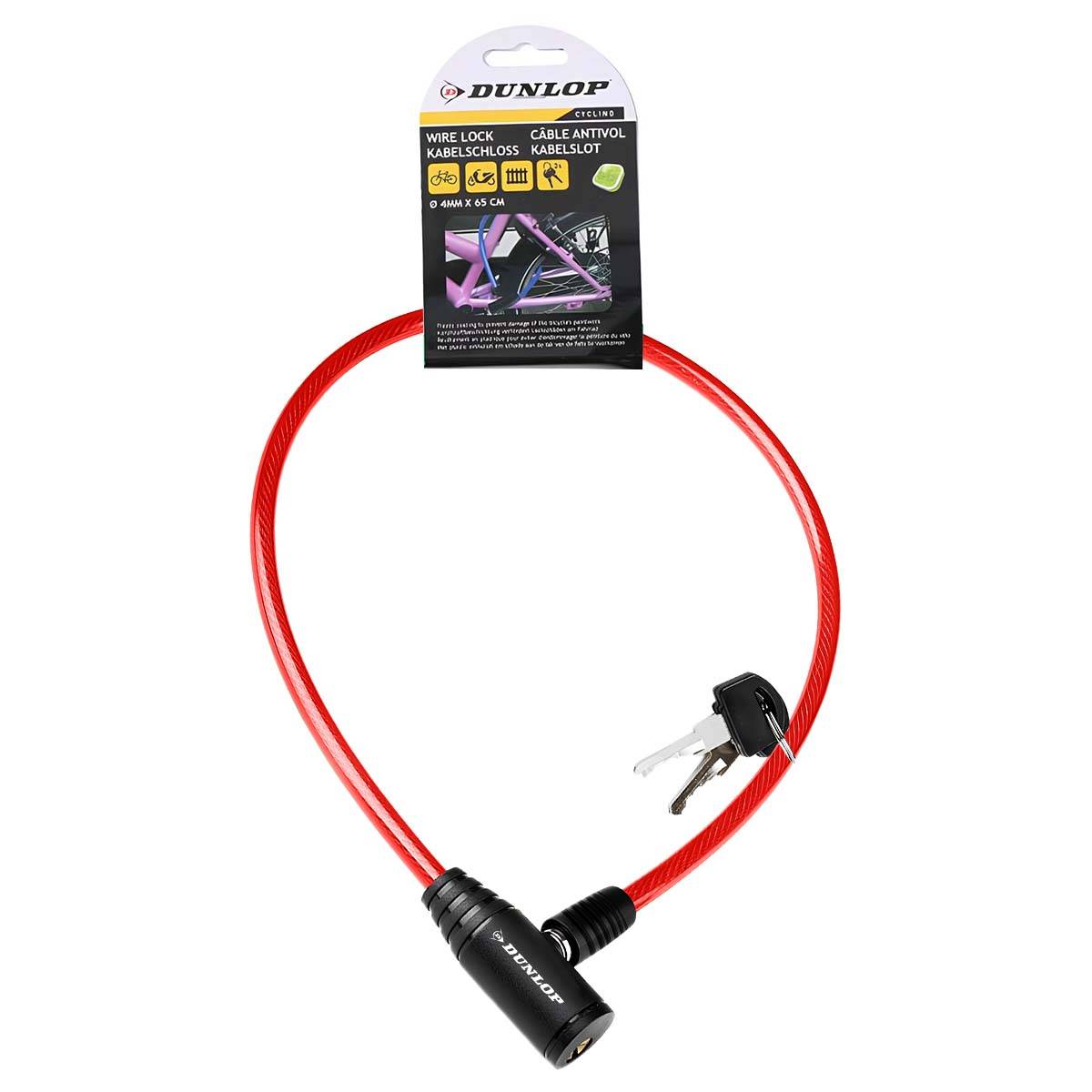 Câble Antivol pour Vélo Serrure à Clé Sécurité Optimal-4